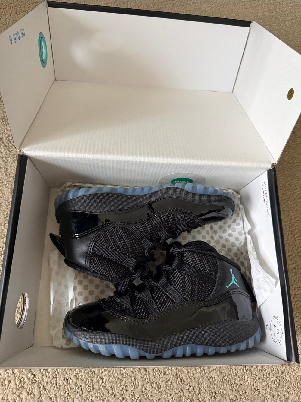 Jordan Kids' High-Top Sneakers in Black with Teal Accent